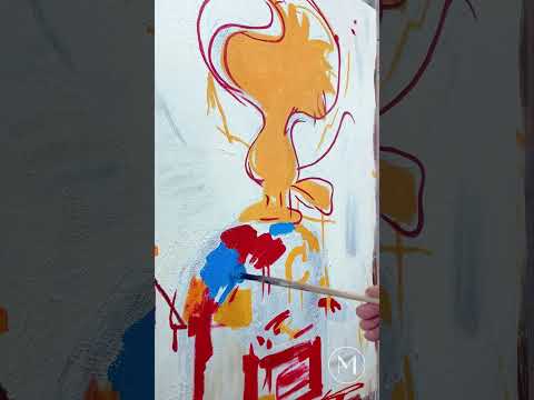 Graffiti Abstract Painting With Cartoon Character For Modern Living Room Entryway Kids Room