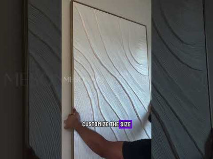 Large White 3D Abstract Art Plaster Wall Art Minimalist Art Textured Acrylic Canvas Painting on sale