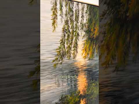 Load video: Lakeside Green Leaves Landscape Oil Painting Original Landscape Canvas Art Green Landscape Wall Art