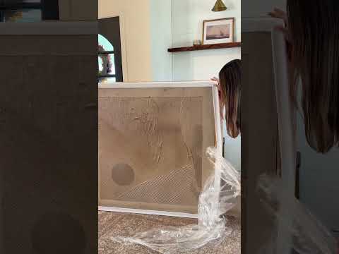 Load video: Brown Bohemian painting brown wall art 3d texture painting brown abstract art earth tone wall art Brown grey taupe art painting on canvas