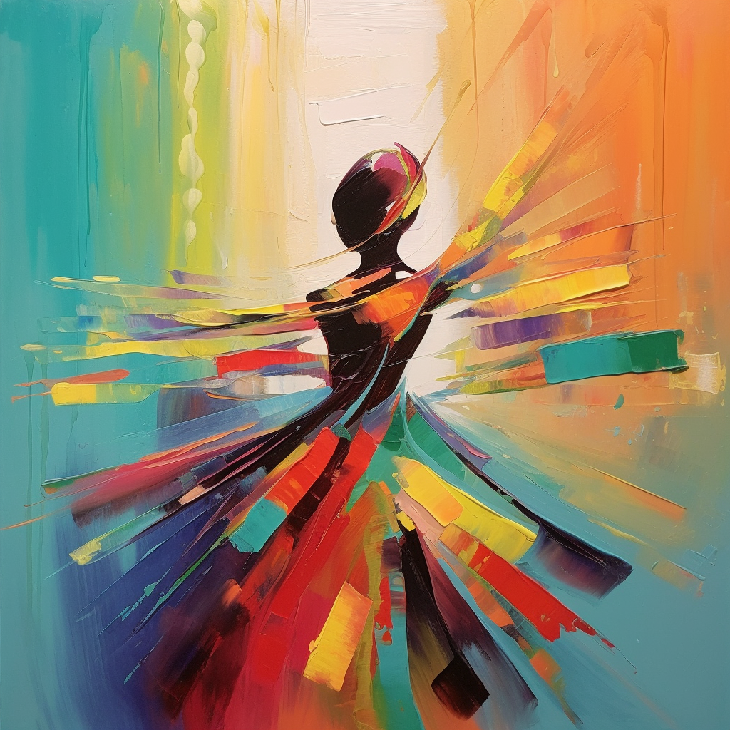 Large Dancing Girl Abstract Art Dancing Girl Palette Oil Painting ...