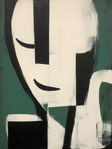 Large White and Green Minimalist Abstract Canvas Art Original Minimalist Art Minimalist Wall Art