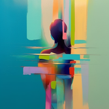 Colorful Abstract Woman Back View Canvas Art Palette Wall Art Entrance Abstract Decor Wall Painting