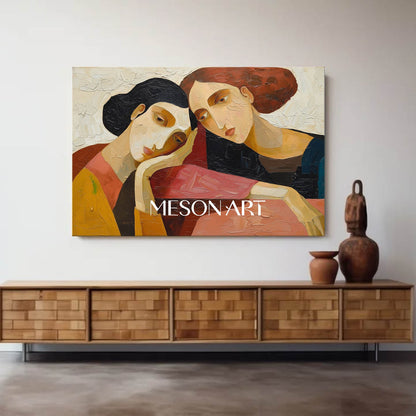 Large Modern Textured Emotional Canvas Bedroom Expressionist Art