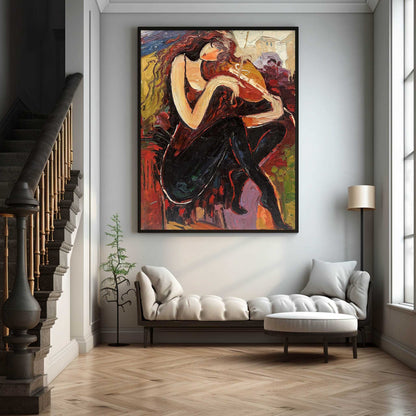 Violin Girl Oil Painting Music Room Wall Art Living Room Wall Hanging Painting Violin Girl Canvas Art