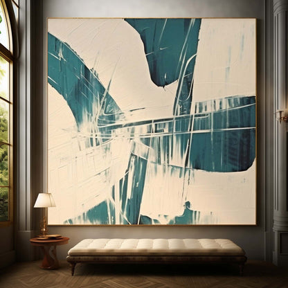Beige and Blue Abstract Art Beige and Blue Abstract Art on Canvas Modern Minimalist Wall Art Beige and Blue Textured Painting