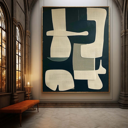 Beige And Black Texture Abstract Art Wabi-Sabi Wall Art Beige And Black Minimalist Canvas Painting