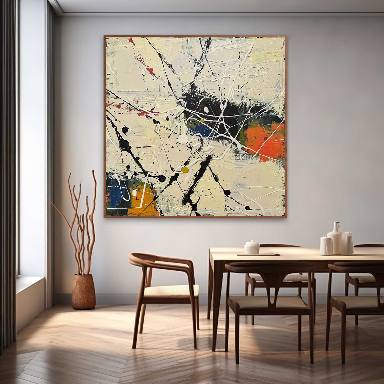 Large Beige Modern Wall Decor Painting Beige Abstract Canvas Art for Sale