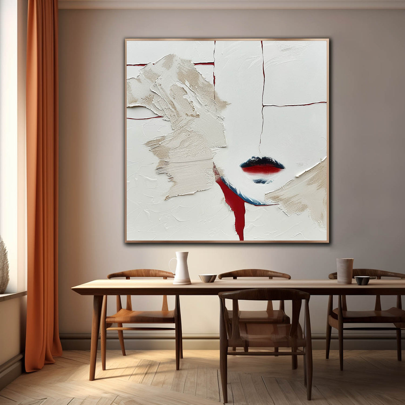 Red Lips Abstract Large Red Lips Abstract Art for Sale Large Red Lips Plaster Texture ...