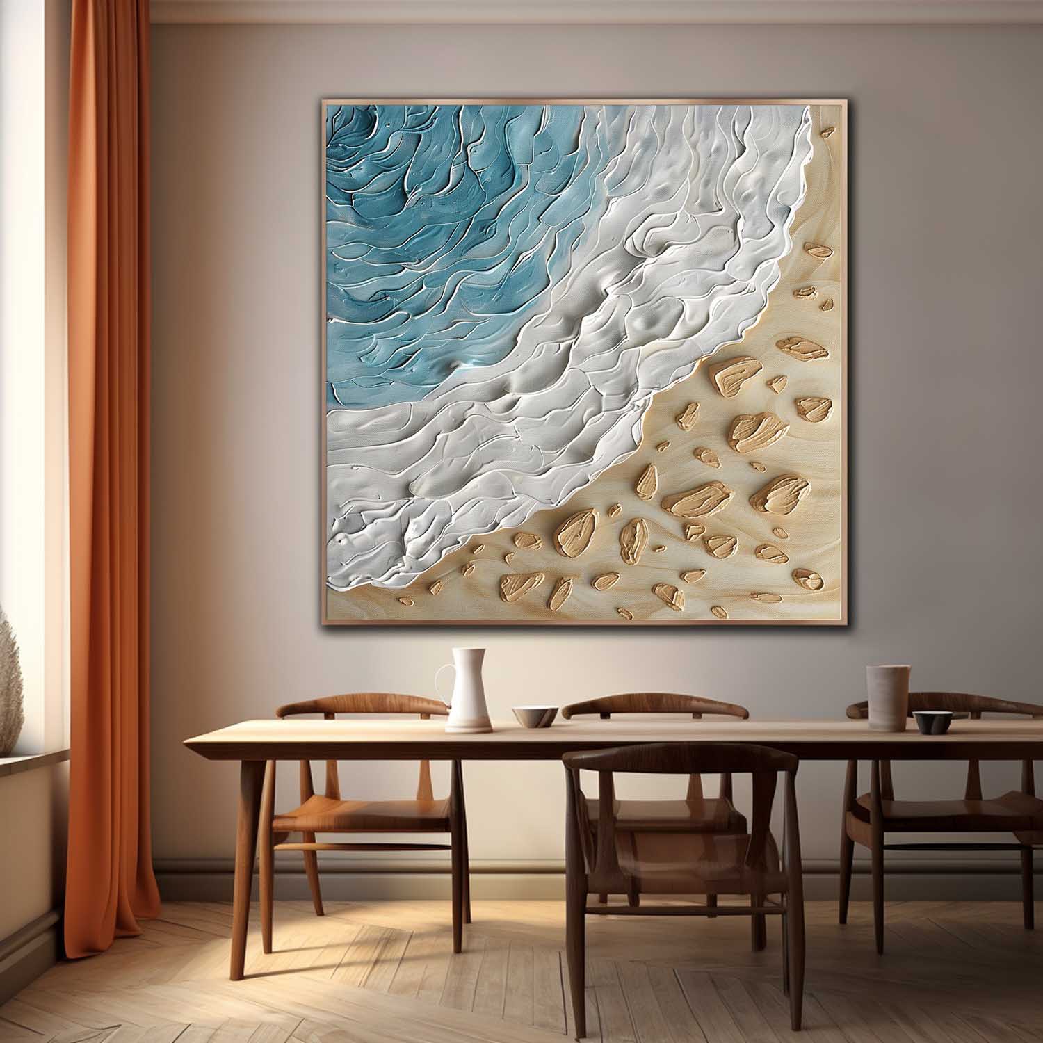 Wave Beach Texture Painting Coast Beach Oil Painting Coast Beach Canvas Wall Art For Sale