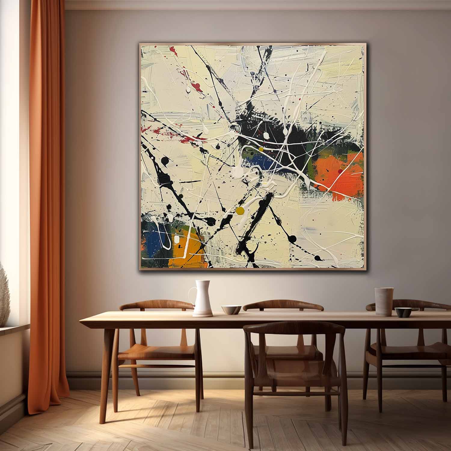 Large Beige Modern Wall Decor Painting Beige Abstract Canvas Art for Sale