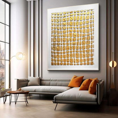 Large Gold 3D Texture Painting Gold Minimalist Wall Art Gold Abstract Canvas Art Gold Oil Painting