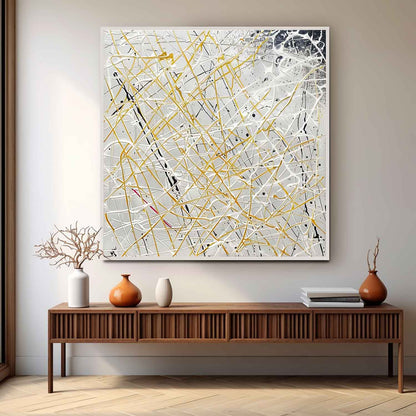 White and Yellow Abstract Canvas Art for Sale White and Yellow Abstract Wall Art Decoration Painting