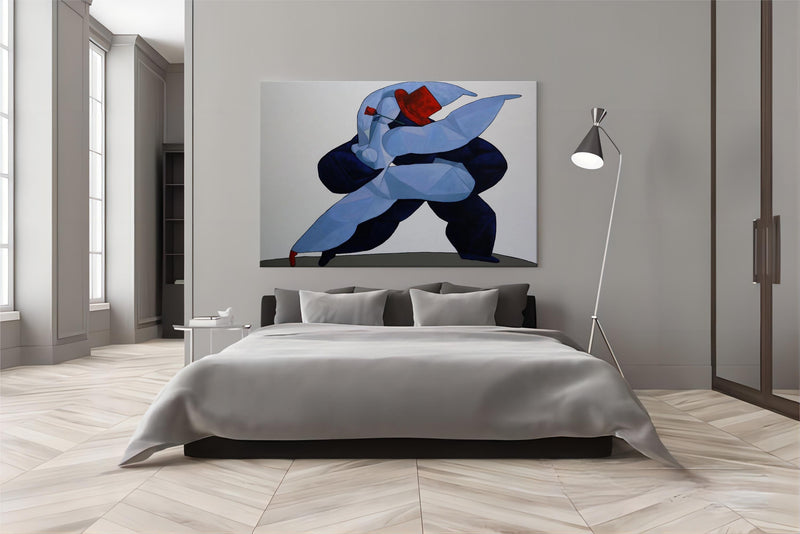 Large Dancing Couple Pop Canvas Art 2 People Dancers Pop Wall Art Abstract Dancers Oil Painting