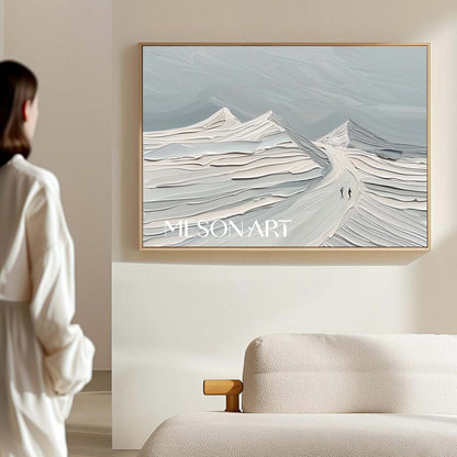 Winter Abstract Wall Art Impasto Snow Scene Painting Entryway Canvas