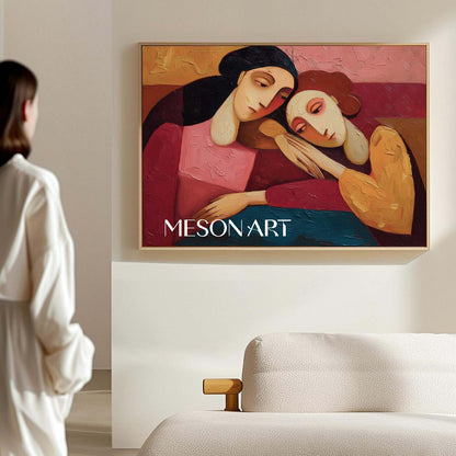 Warm Contemporary Impasto Painting Framed Bedroom Decor Buy Online
