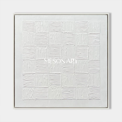 White 3D Plaster Art White 3D Abstract Painting White 3D Textured Acrylic Canvas Art White Minimalist Art