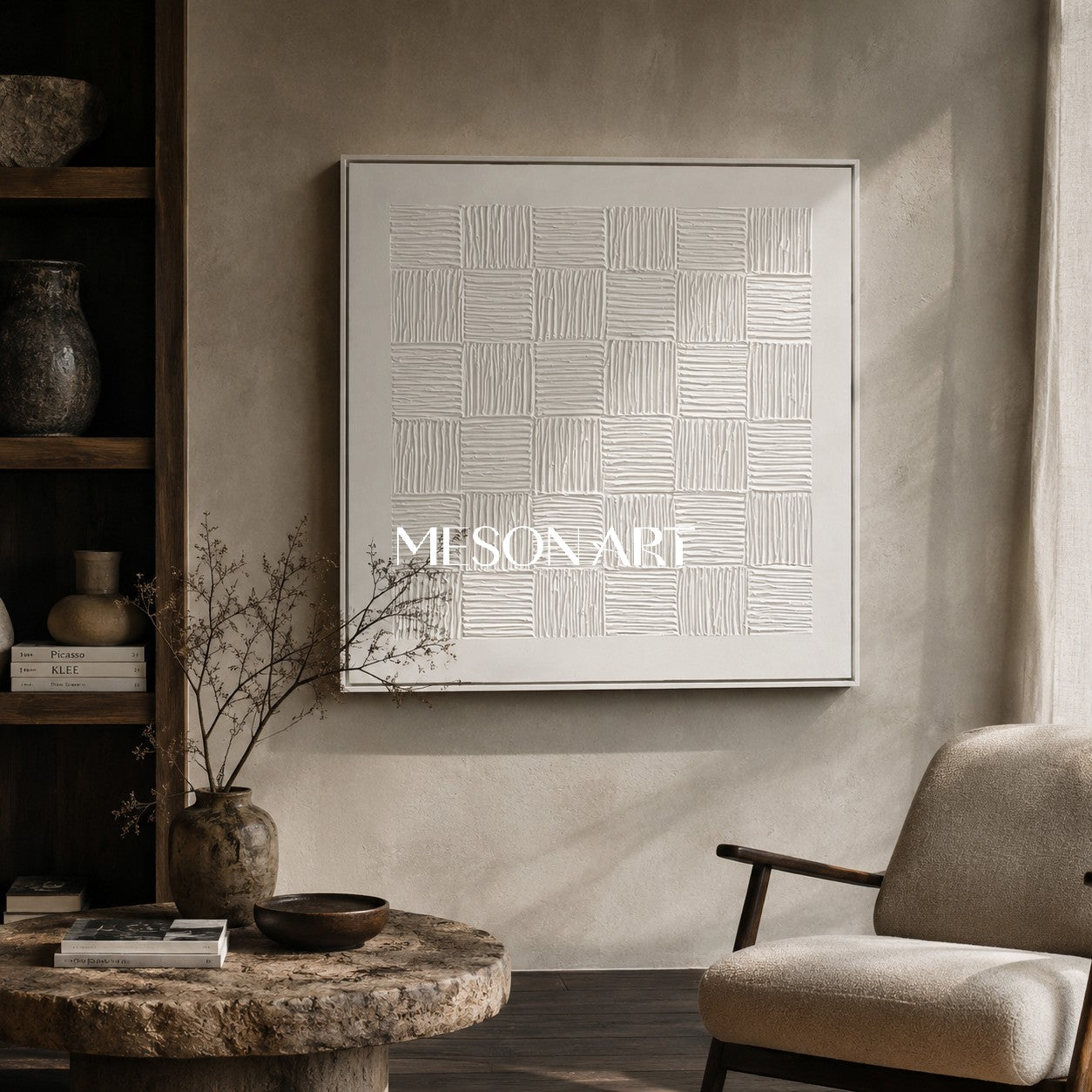 White 3D Plaster Art White 3D Abstract Painting White 3D Textured Acrylic Canvas Art White Minimalist Art