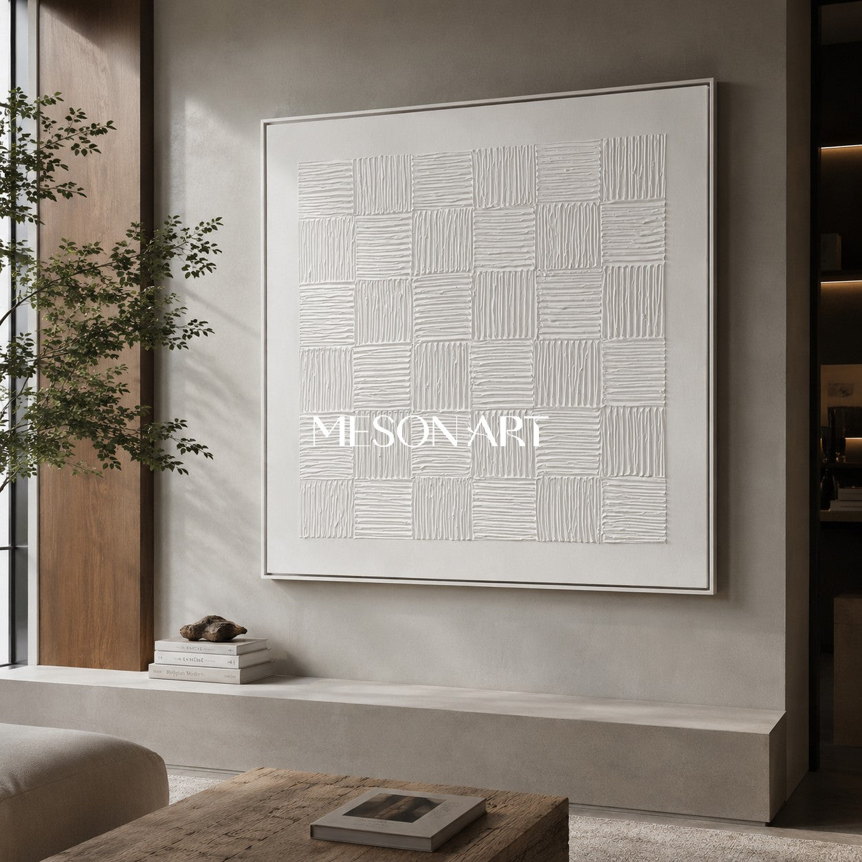 White 3D Plaster Art White 3D Abstract Painting White 3D Textured Acrylic Canvas Art White Minimalist Art