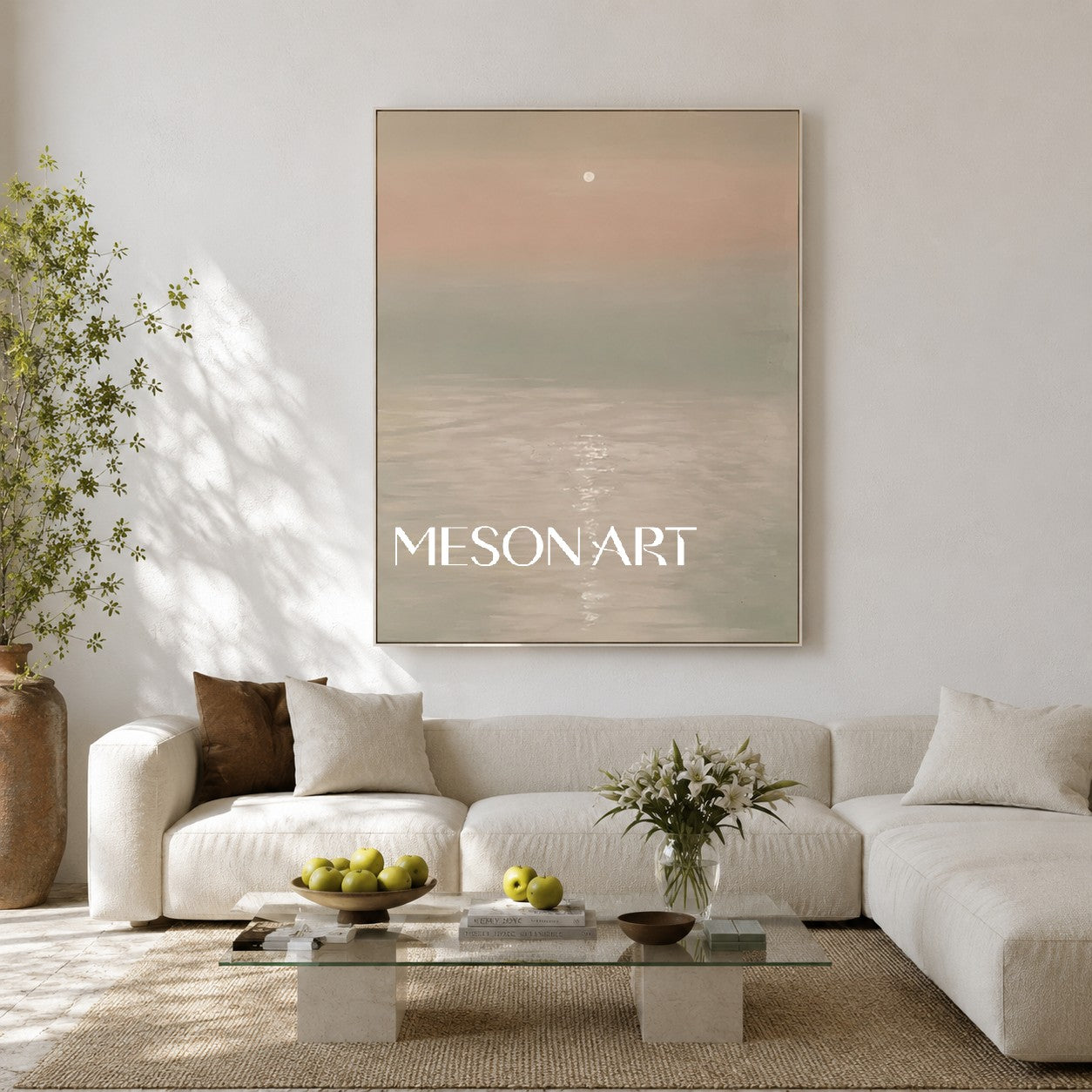 Large Landscape Art Landscape Oil Painting Landscape Wall Art Wabi-Sabi Wall Decor