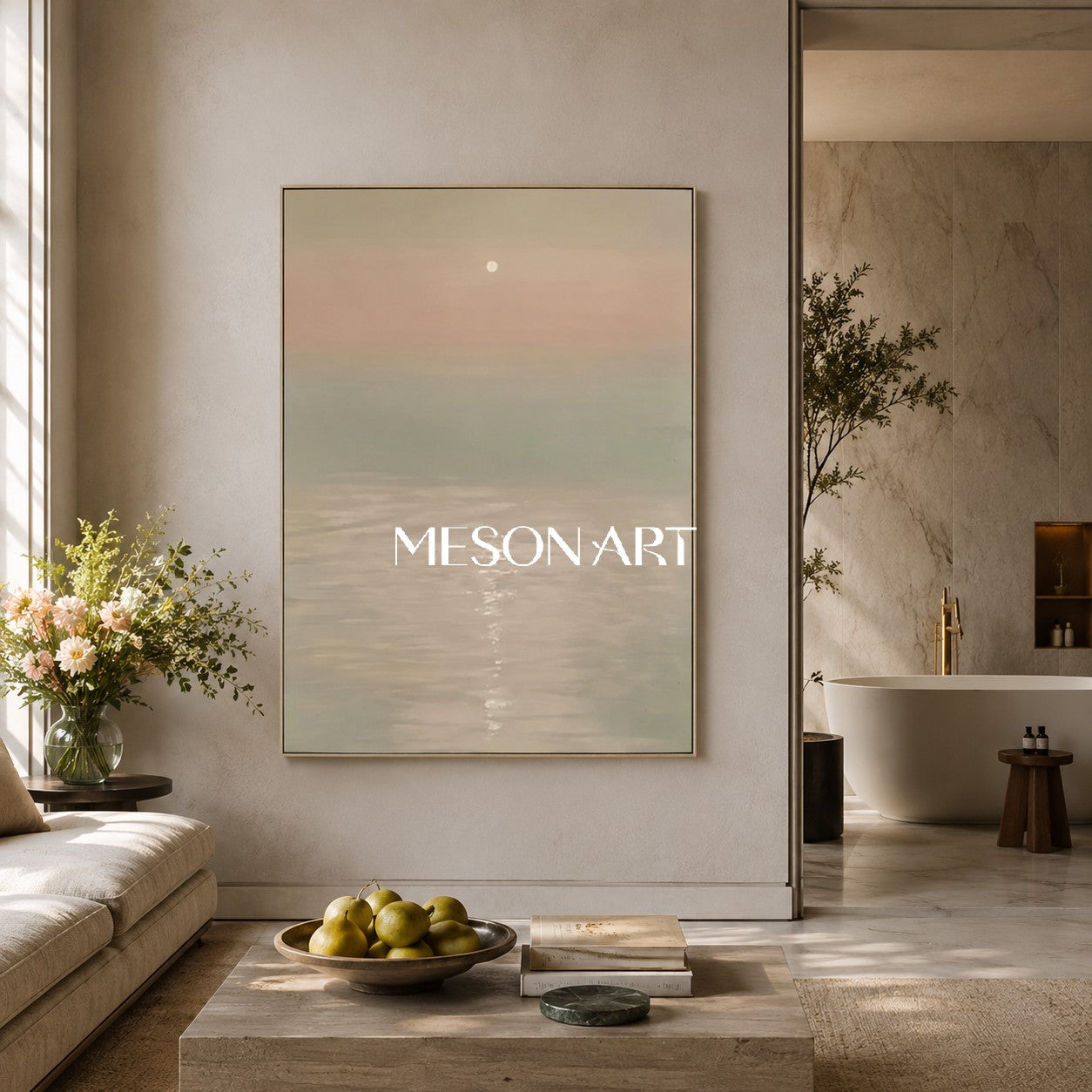Large Landscape Art Landscape Oil Painting Landscape Wall Art Wabi-Sabi Wall Decor