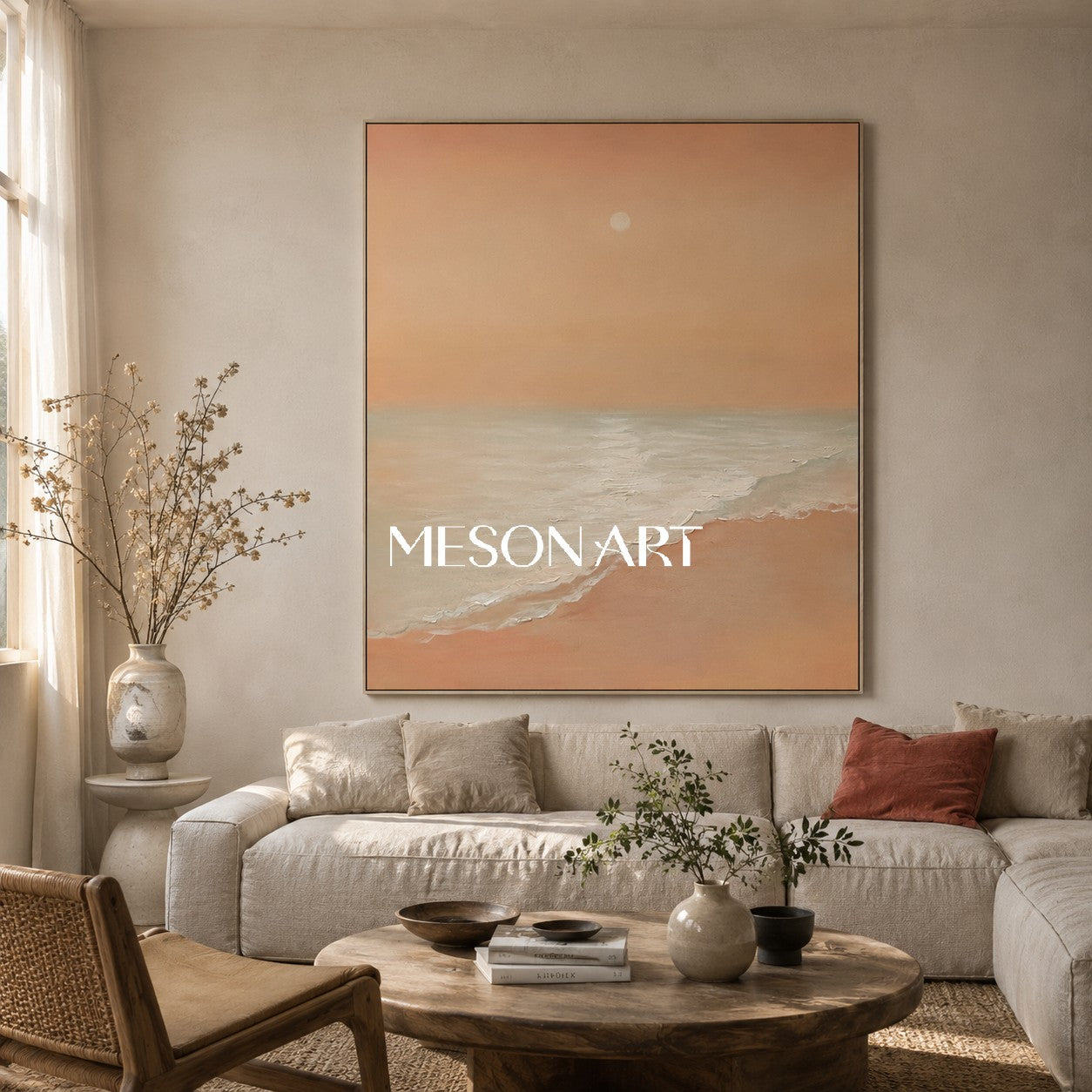Large Landscape Oil Painting Large Landscape Canvas Art Wabi-Sabi Painting Landscape Wall Art