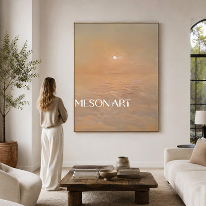 Sunrise Landscape Oil Painting Large Landscape Canvas Art WabiSabi Painting Large Landscape Wall Art
