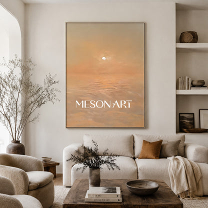 Sunrise Landscape Oil Painting Large Landscape Canvas Art WabiSabi Painting Large Landscape Wall Art