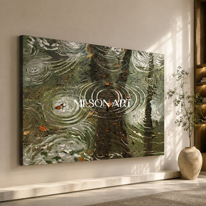 Large Green 3D Landscape Art Wabi Sabi Oil Painting Large Landscape 3D Texture Wall Painting