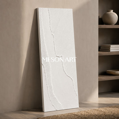 Large White 3D Abstract Canvas Art White Plaster Wall Art Textured Art Minimalism Painting Textured Wall Art