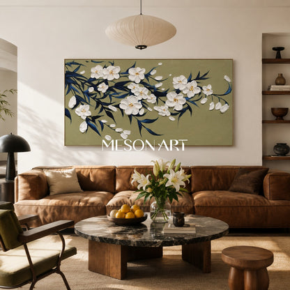 Large 3D Flowers Oil Painting Panoramic Flowers Texture Wall Art Home Decor Flowers Canvas Art Wabi-sabi Art