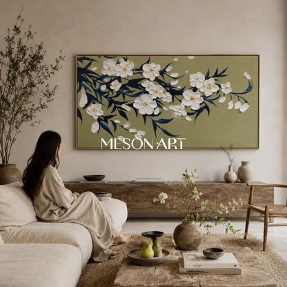 Large 3D Flowers Oil Painting Panoramic Flowers Texture Wall Art Home Decor Flowers Canvas Art Wabi-sabi Art