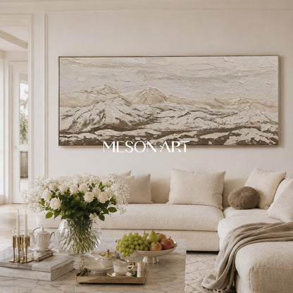 Large Gray 3D Abstract Painting Gray Textured Wall Art Wabi-Sabi Decorating Ideas