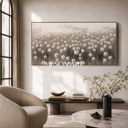 Wabi-Sabi Oil Painting Wabi-Sabi Wall Art Large Textured Canvas Painting Panoramic Plant Decorative Painting