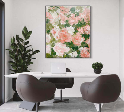 Large Contemporary Flowers Texture Oil Painting for Sale Flowers Abstract Canvas Wall Art Decor