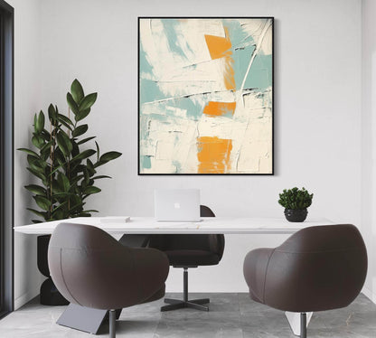 Gray and Blue Minimalist Wall Art Gray and Blue Texture Painting Living Room Minimalist Wall Decor