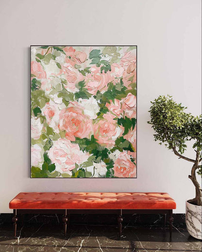 Large Contemporary Flowers Texture Oil Painting for Sale Flowers Abstract Canvas Wall Art Decor