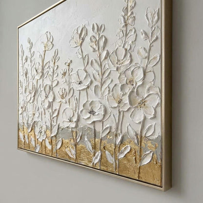 Horizontal Abstract Floral Painting Modern Farmhouse Floral Painting