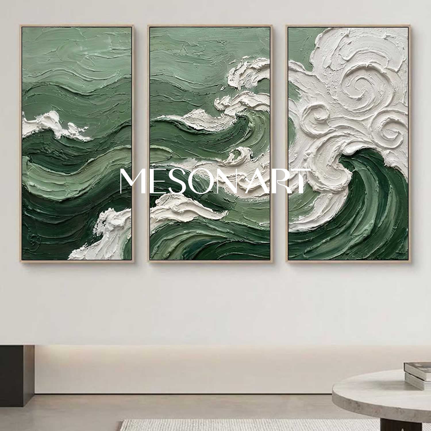3D Textured Plaster Canvas Painting | Modern Japandi Wall Art