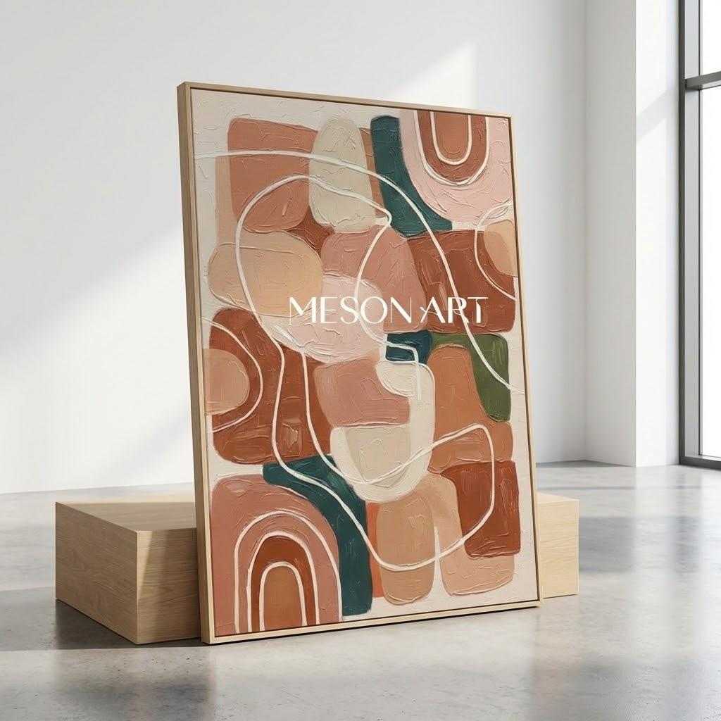 Boho Rainbow Wall Art Abstract Arch Canvas Painting Eclectic Home Decor