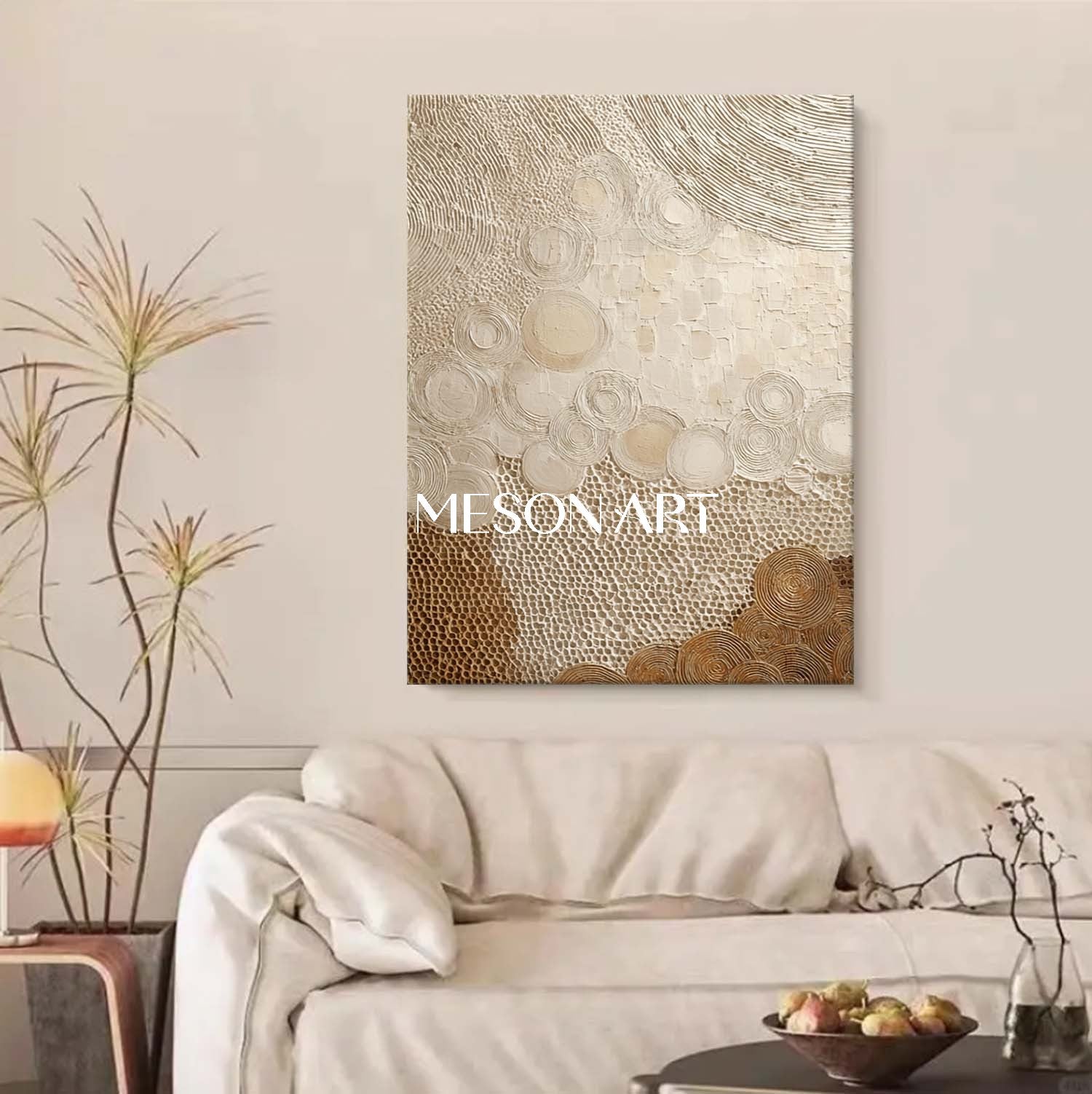 Neutral Beige Boho Canvas – Minimal Wall Art for Relaxing Spaces