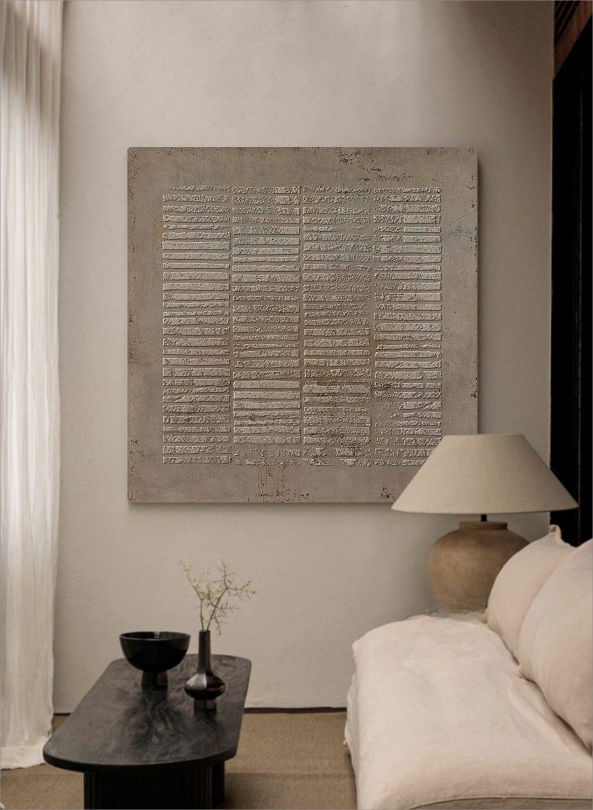 Brown Abstract Painting On Canvas Brown Bohemian Painting Brown Wall Art 3D Texture Painting Brown Abstract Art Grey Taupe Art Wll Art