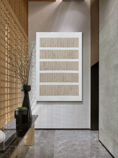 Large Brown and White 3D Abstract Canvas Painting Brown Textured Canvas Art Wabi Sabi Wall Art Minimalist Art