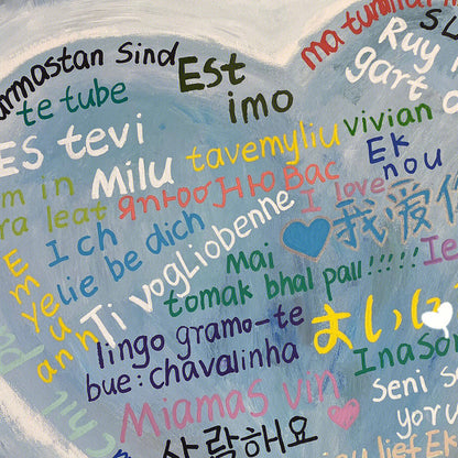 Custom Text Love Canvas Art Texture Love Painting 3D Love Decorative Painting