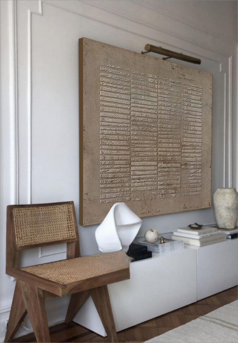 Brown Abstract Painting On Canvas Brown Bohemian Painting Brown Wall Art 3D Texture Painting Brown Abstract Art Grey Taupe Art Wll Art