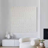 White 3D Minimalist Abstract Art White 3D Textured Abstract Painting White Plaster Abstract Wall Art
