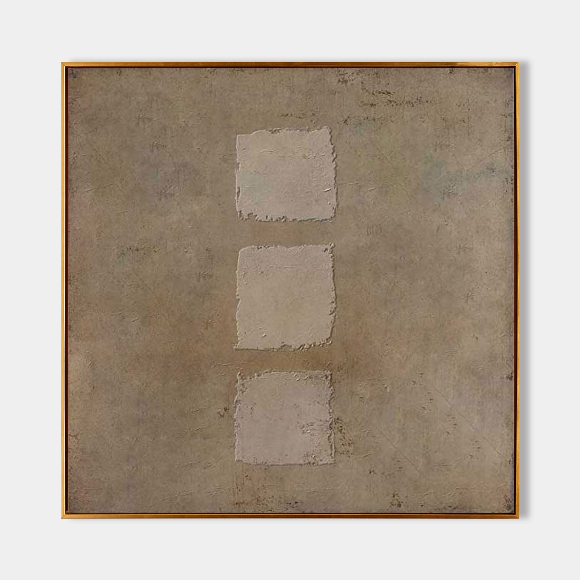 Wabi-Sabi Wall Art Brown Textured Acrylic Abstract Canvas Painting Earth Tone Minimalist Art