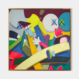 Kaws colorful pop art Kaws colorful pop painting Kaws pop wall art Kaws cartoon painting