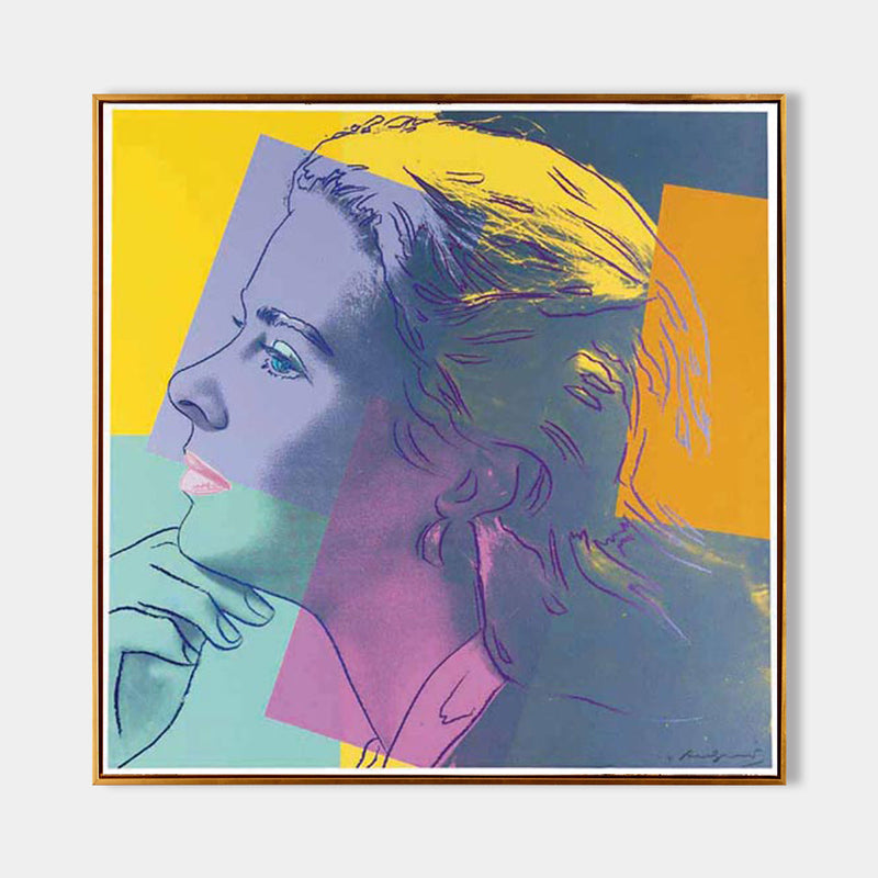 Pretty Woman Pop Portrait Art Andy Warhol Portrait Paintings colorful portrait paintings