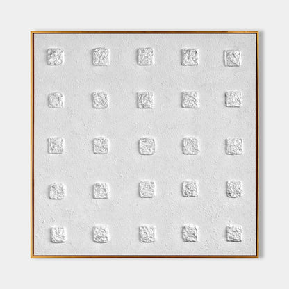 3D White Abstract Canvas Art Textured Wall Art White Abstract Oil Painting Minimalist Textured Art Canvas